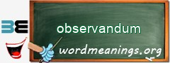 WordMeaning blackboard for observandum